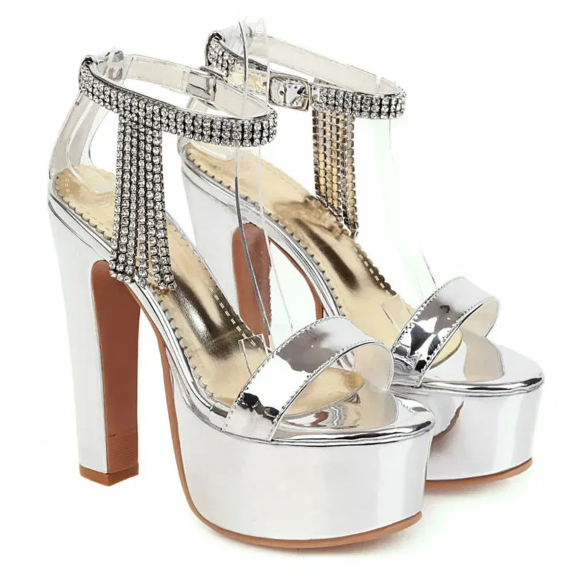 Crossdresser's Luxury: Platform Gladiator Sandals with High Heels - Large Size 45-47, Perfect for Fetish Footwear