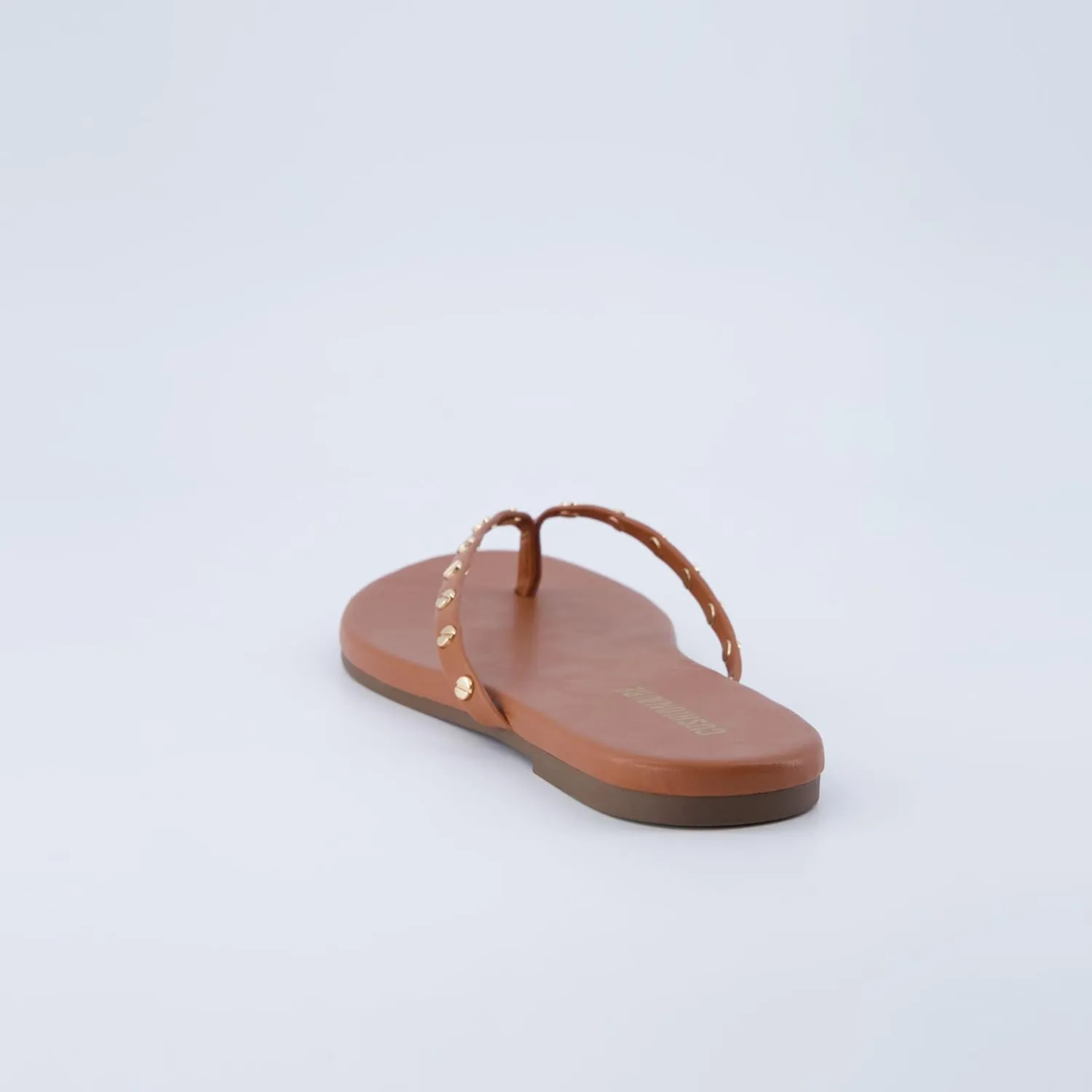 CUSHIONAIRE Confetti Womens Studded Flip Flop Sandal  Slip-On Thong with Memory Foam & Stylish Rivet Strap