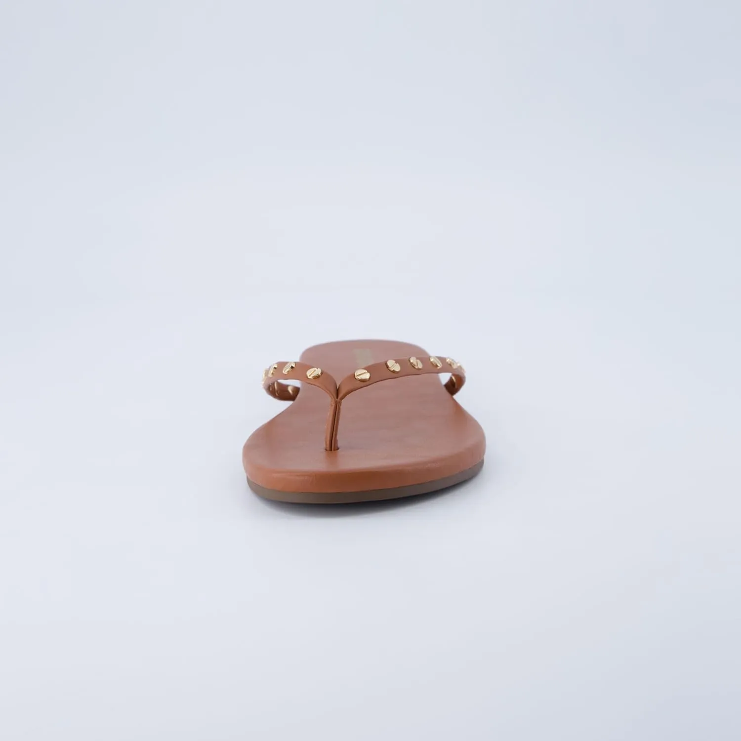 CUSHIONAIRE Confetti Womens Studded Flip Flop Sandal  Slip-On Thong with Memory Foam & Stylish Rivet Strap