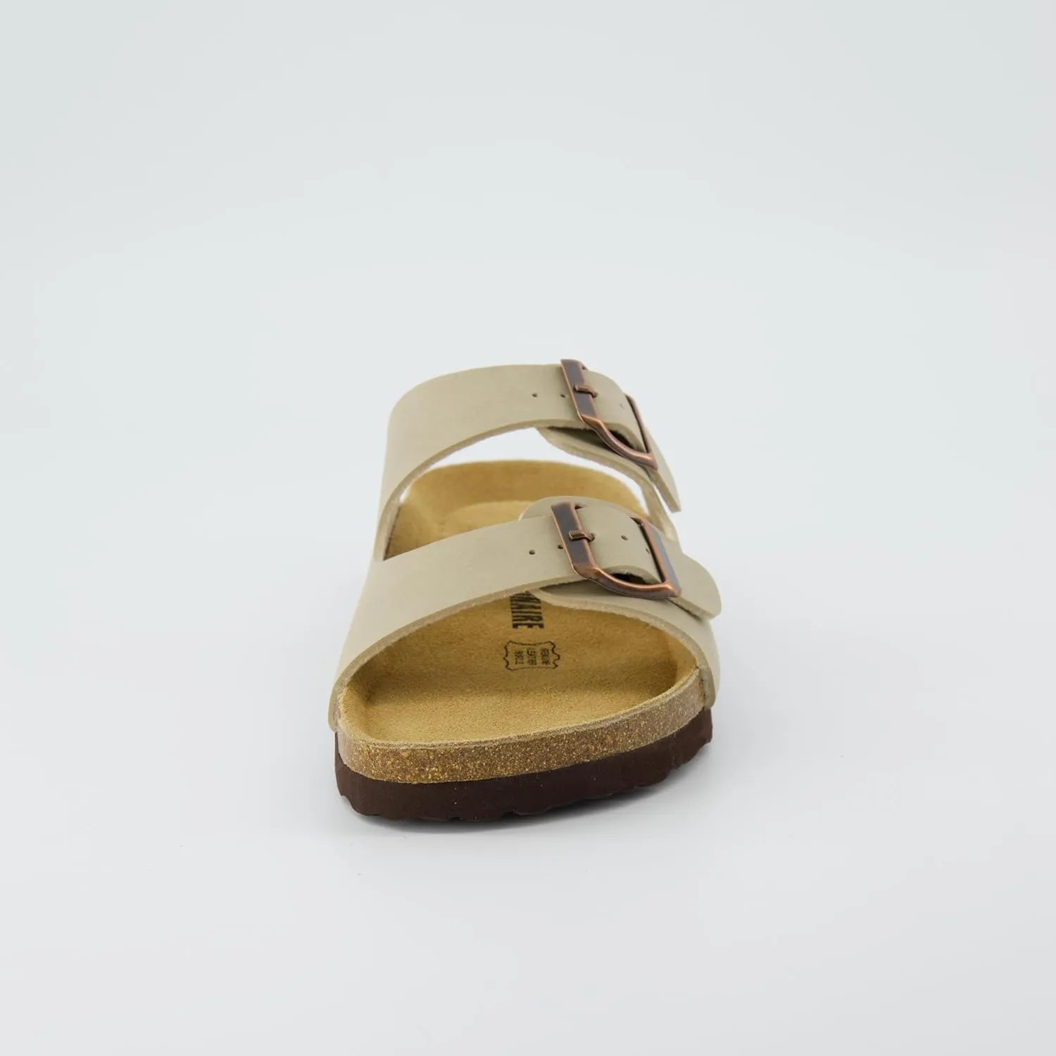 CUSHIONAIRE Lane Cork Footbed Sandals for Women  Comfortable Double Buckle Slip-On with Genuine Suede Footbed & Arch Support Slides for Women Footwear
