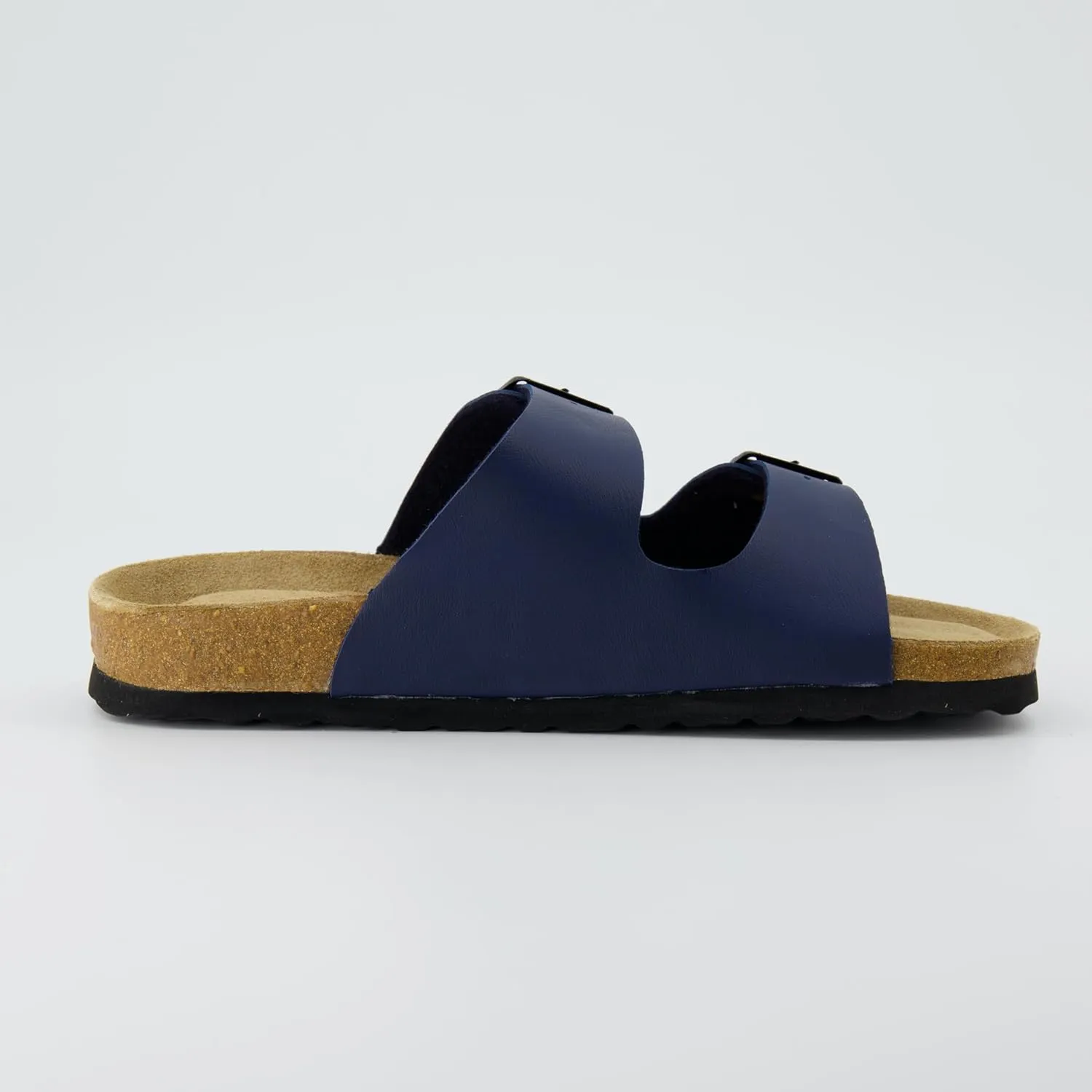 CUSHIONAIRE Lane Cork Footbed Sandals for Women  Comfortable Double Buckle Slip-On with Genuine Suede Footbed & Arch Support Slides for Women Footwear