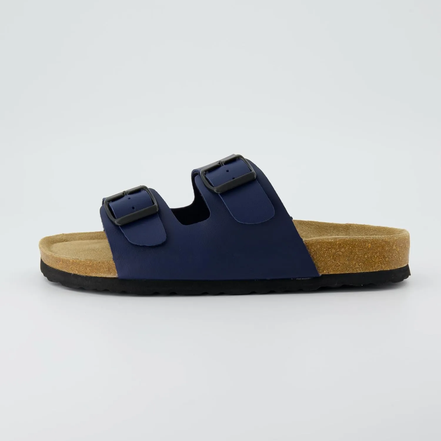 CUSHIONAIRE Lane Cork Footbed Sandals for Women  Comfortable Double Buckle Slip-On with Genuine Suede Footbed & Arch Support Slides for Women Footwear