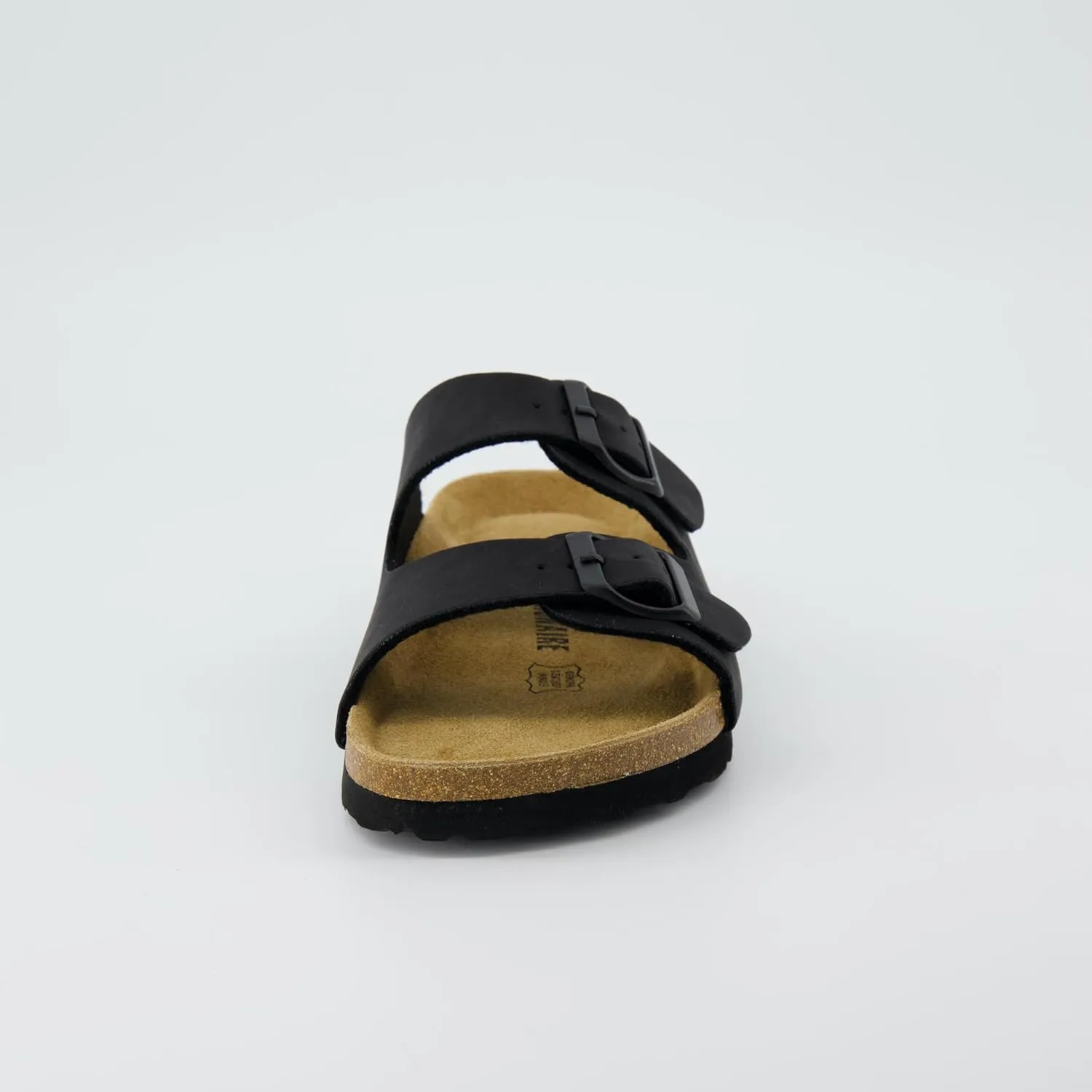 CUSHIONAIRE Lane Cork Footbed Sandals for Women  Comfortable Double Buckle Slip-On with Genuine Suede Footbed & Arch Support Slides for Women Footwear