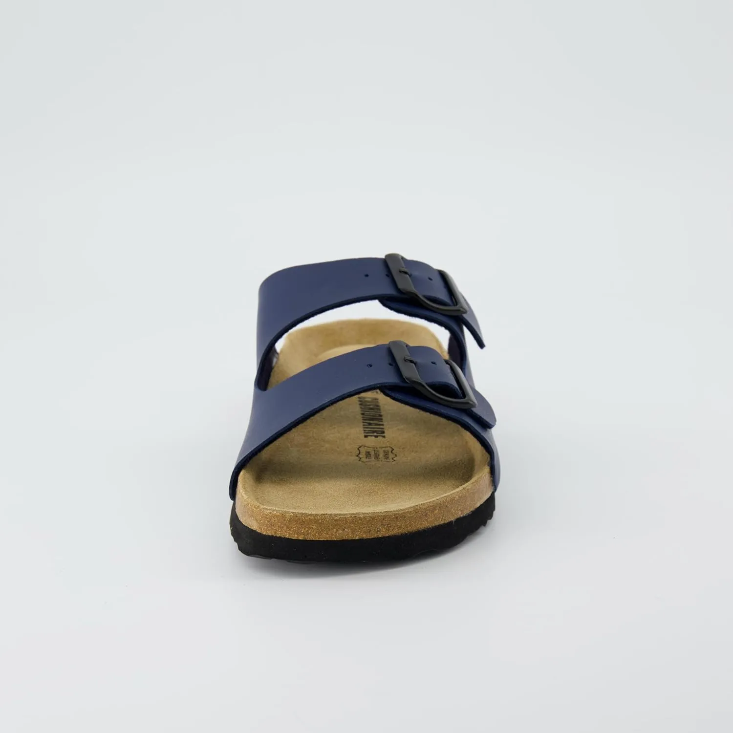 CUSHIONAIRE Lane Cork Footbed Sandals for Women  Comfortable Double Buckle Slip-On with Genuine Suede Footbed & Arch Support Slides for Women Footwear