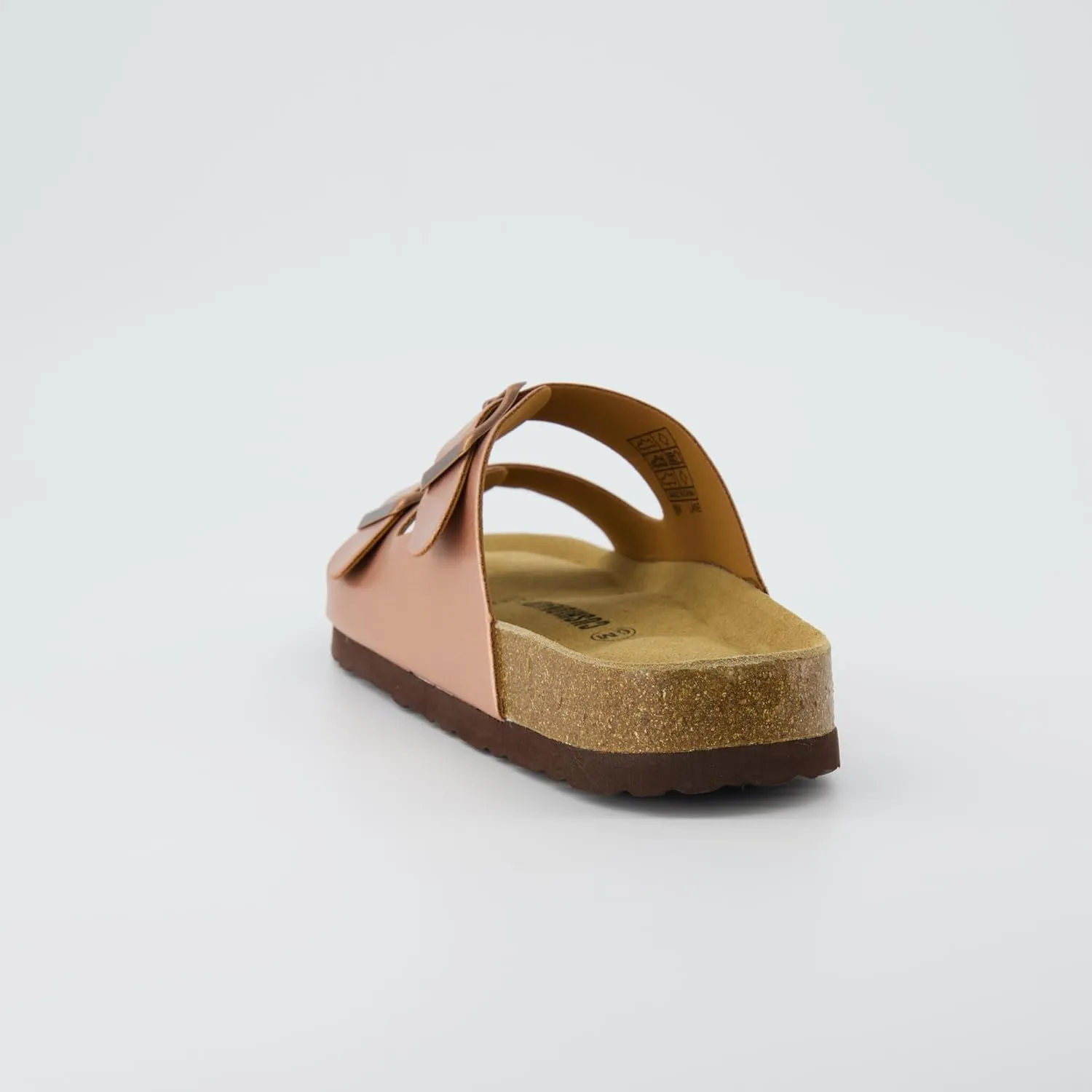 CUSHIONAIRE Lane Cork Footbed Sandals for Women  Comfortable Double Buckle Slip-On with Genuine Suede Footbed & Arch Support Slides for Women Footwear