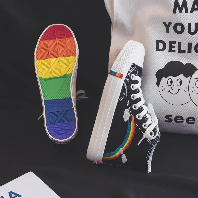 Cute Rainbow Design High Top Sneakers