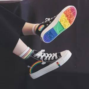 Cute Rainbow Design High Top Sneakers