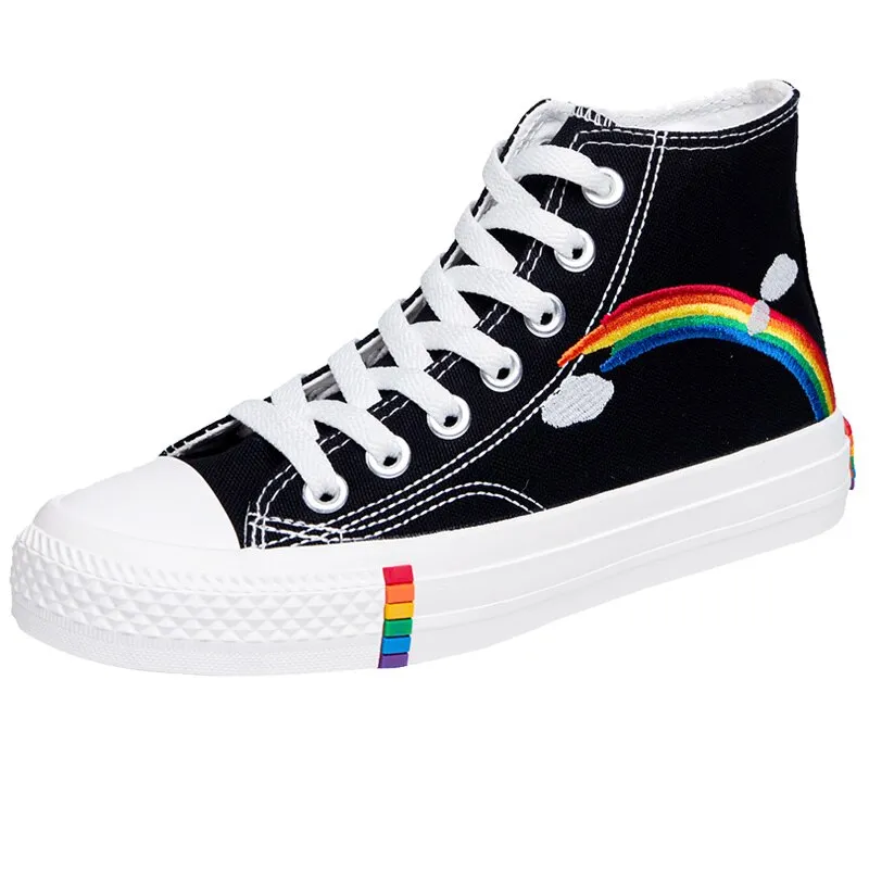 Cute Rainbow Design High Top Sneakers