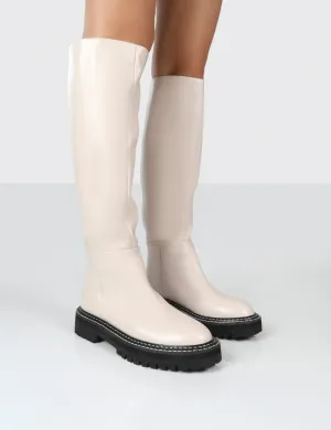 Dana Bone Pu Knee High Boots