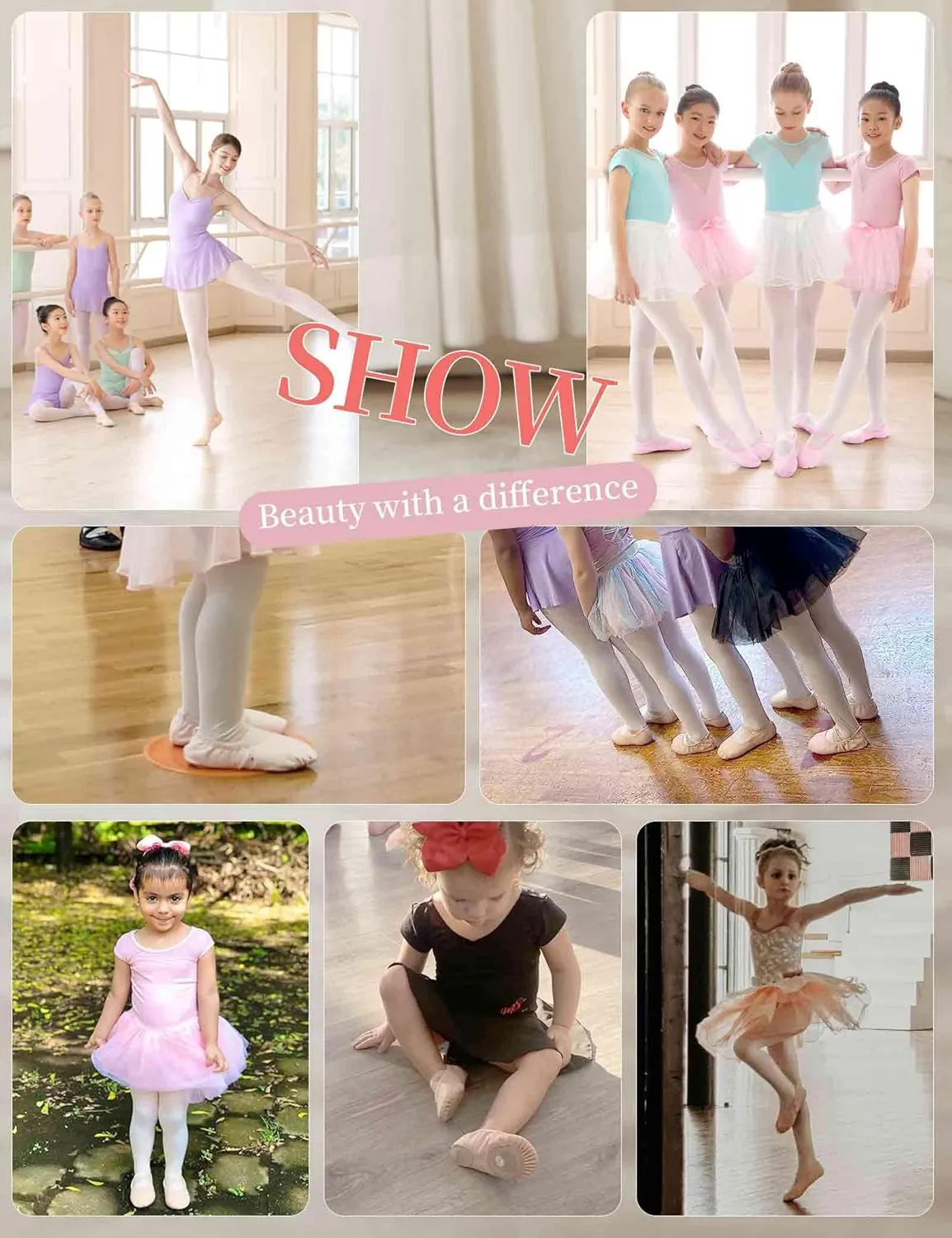 Daydance Toddler Girls Boys Ballet Shoes PU Leather Dance Slippers for Little/Big Kids