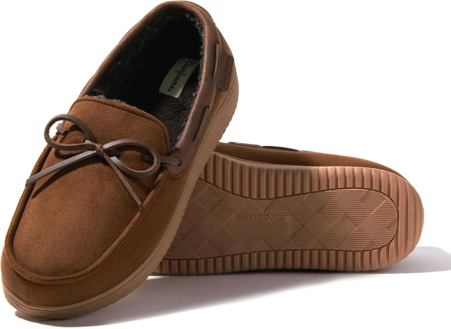 Dearfoams Men's Indoor Outdoor Breathable Pierce Moccasin Slipper