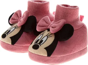 Disney Baby Booties Girls Boys Infant Shoes - Mickey, Minnie and Winnie the Pooh First Walker Warm Socks Newborn Crib Slippers (Size 2,3,4 Infant)