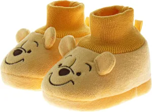 Disney Baby Booties Girls Boys Infant Shoes - Mickey, Minnie and Winnie the Pooh First Walker Warm Socks Newborn Crib Slippers (Size 2,3,4 Infant)