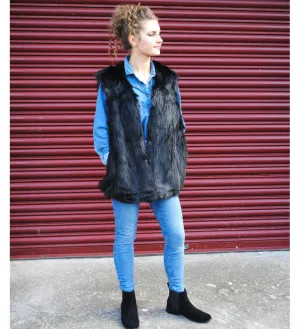 Dolce Diva Black Faux Fur Gilet