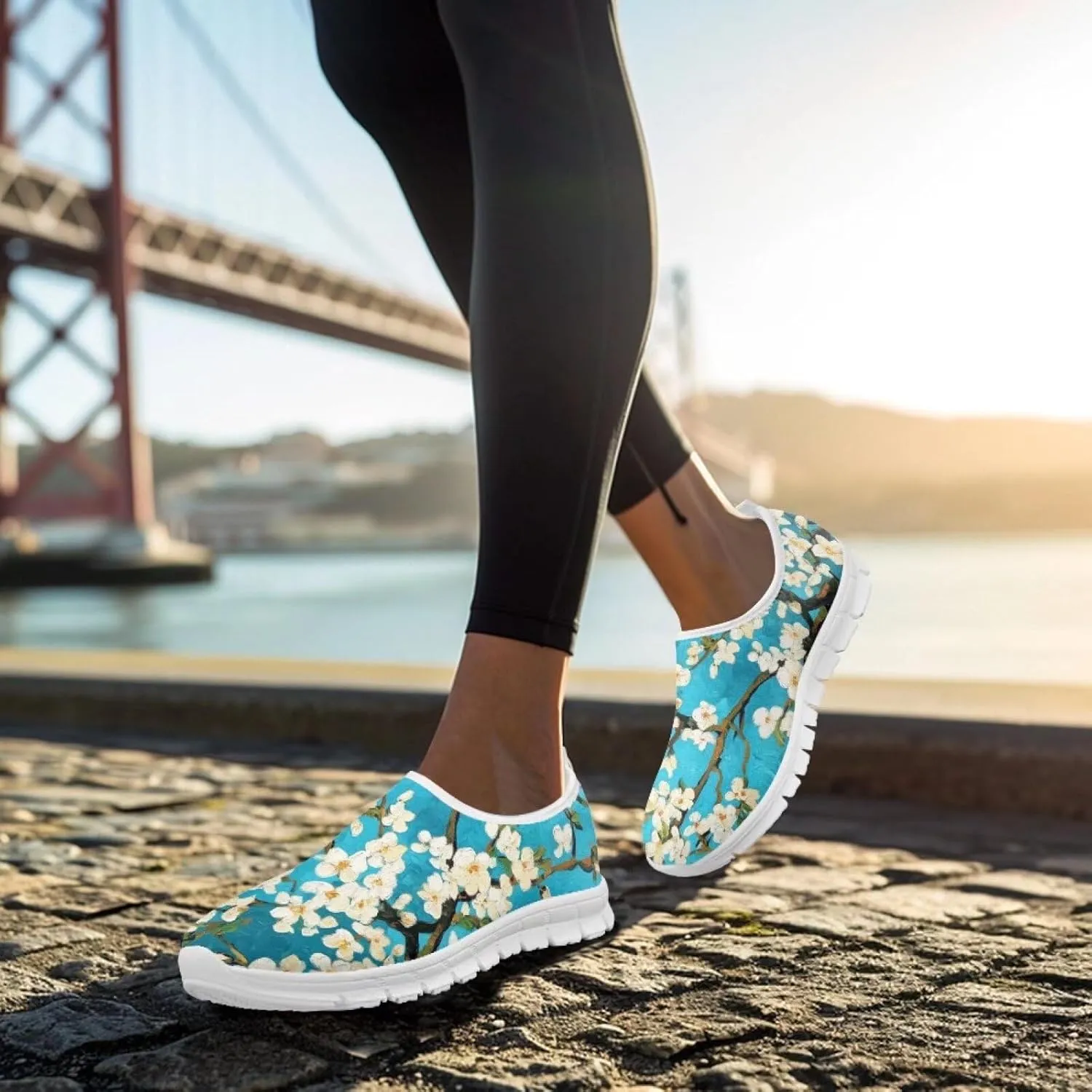 Doojoayie Art Printed Women Slip On Shoes for Ladies Tennis Shoes Daily Casual Footwear