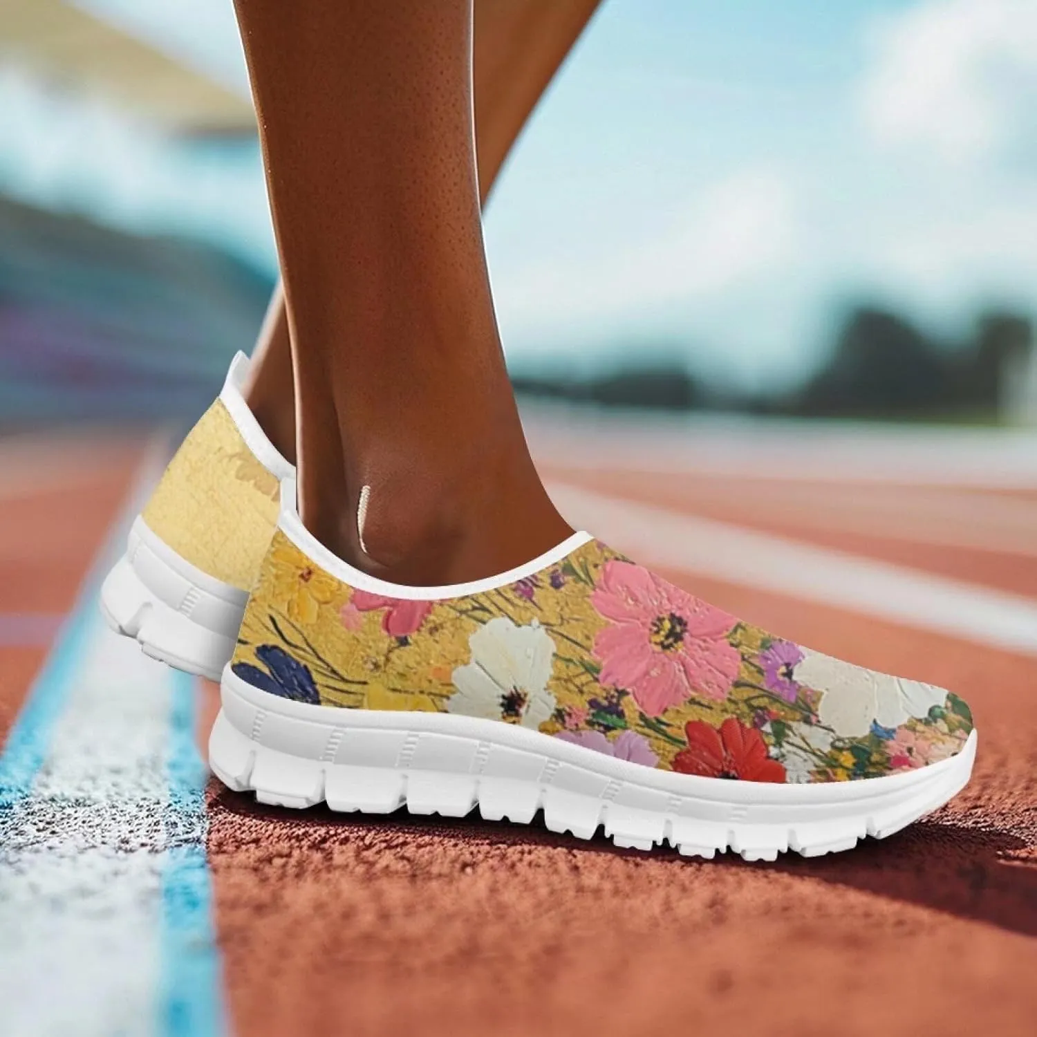 Doojoayie Art Printed Women Slip On Shoes for Ladies Tennis Shoes Daily Casual Footwear