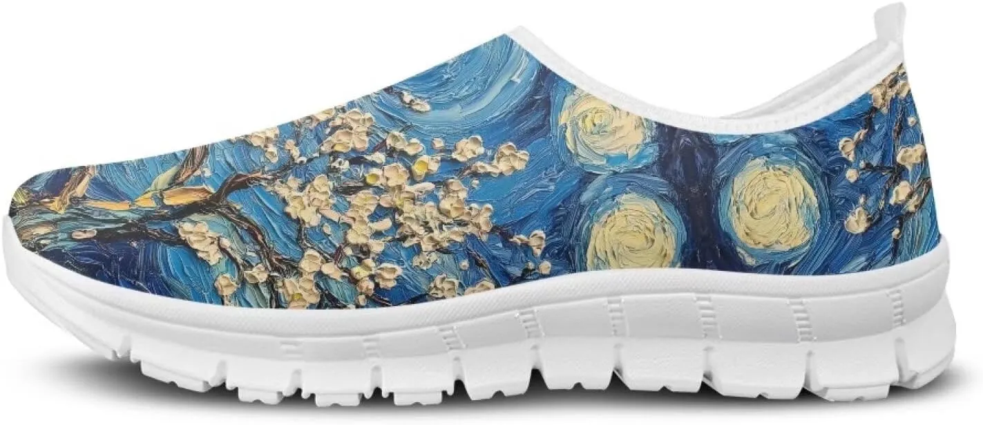 Doojoayie Art Printed Women Slip On Shoes for Ladies Tennis Shoes Daily Casual Footwear