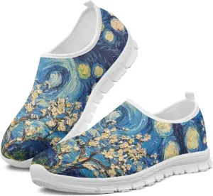 Doojoayie Art Printed Women Slip On Shoes for Ladies Tennis Shoes Daily Casual Footwear