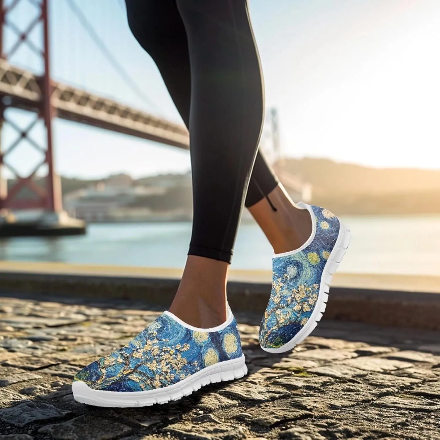 Doojoayie Art Printed Women Slip On Shoes for Ladies Tennis Shoes Daily Casual Footwear