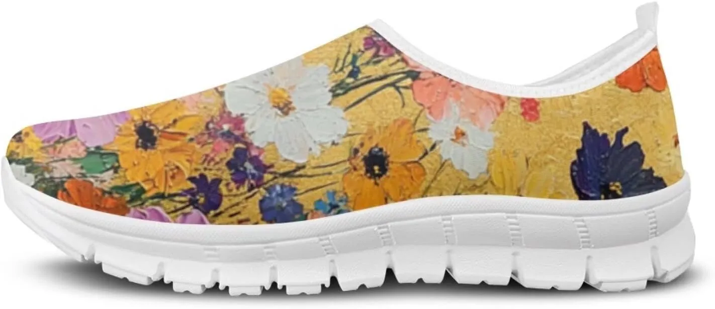 Doojoayie Art Printed Women Slip On Shoes for Ladies Tennis Shoes Daily Casual Footwear