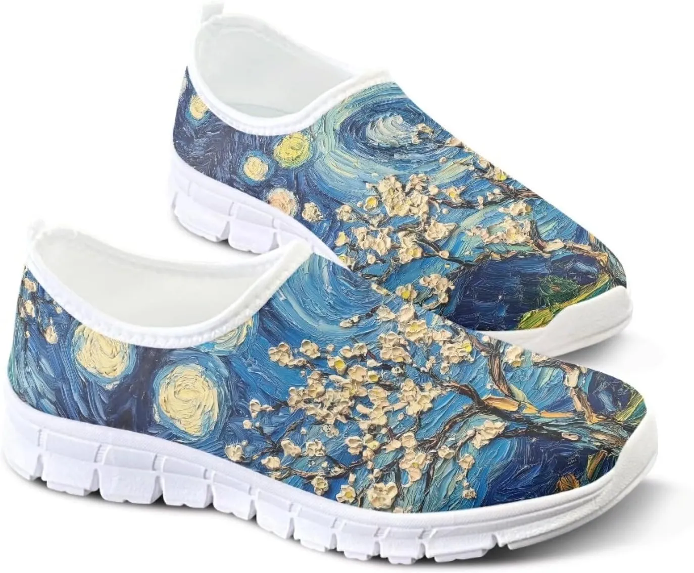 Doojoayie Art Printed Women Slip On Shoes for Ladies Tennis Shoes Daily Casual Footwear