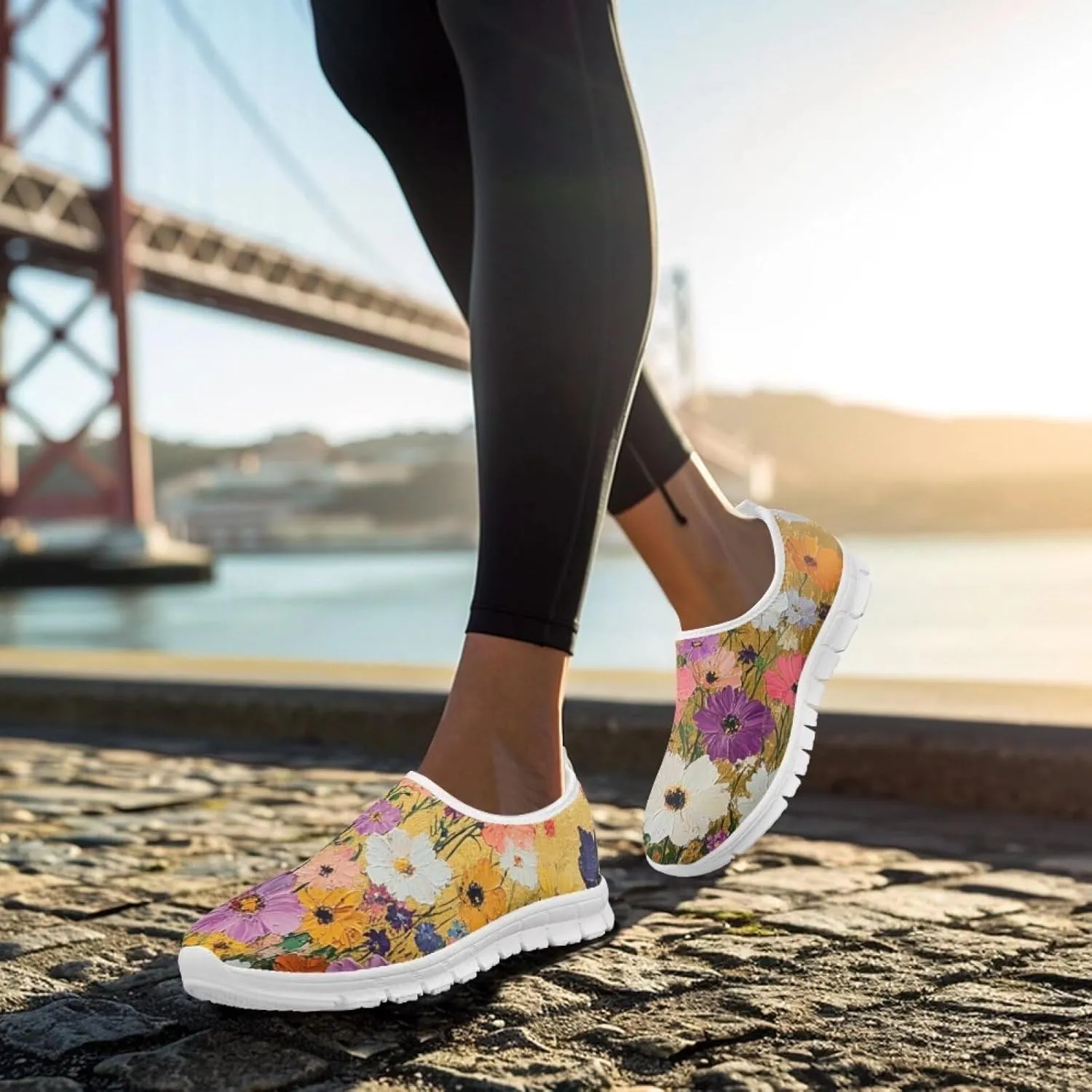 Doojoayie Art Printed Women Slip On Shoes for Ladies Tennis Shoes Daily Casual Footwear