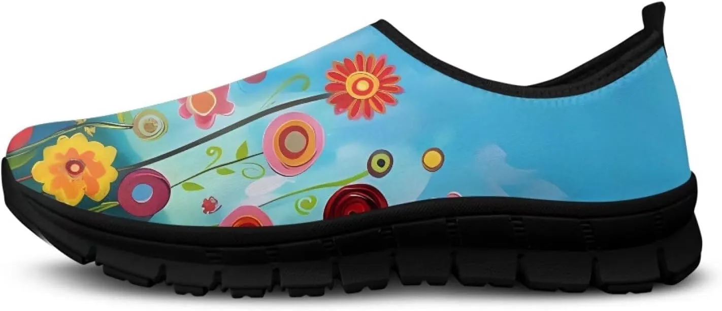 Doojoayie Artistic Shoes for Women Slip On Sneakers Summer Tennis Shoes for Walking