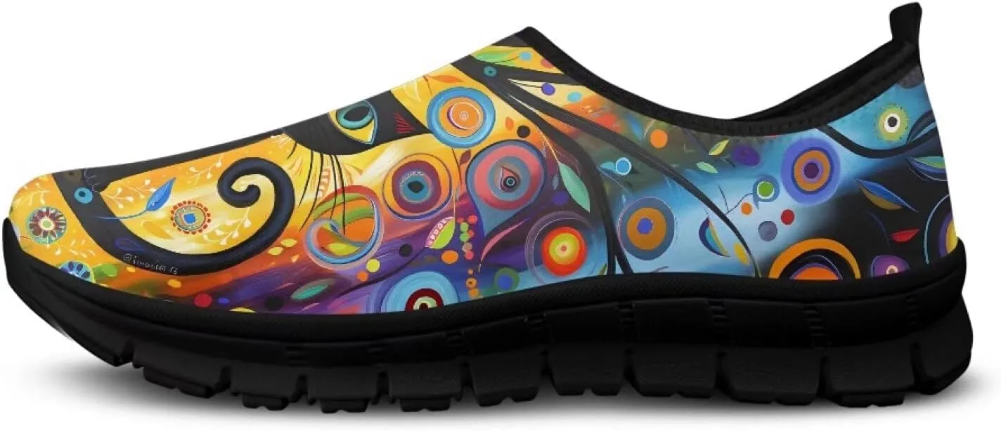 Doojoayie Artistic Shoes for Women Slip On Sneakers Summer Tennis Shoes for Walking