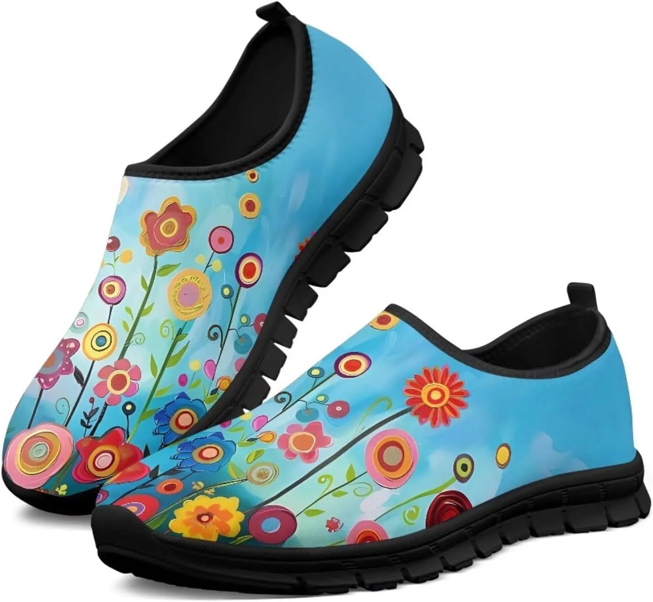 Doojoayie Artistic Shoes for Women Slip On Sneakers Summer Tennis Shoes for Walking
