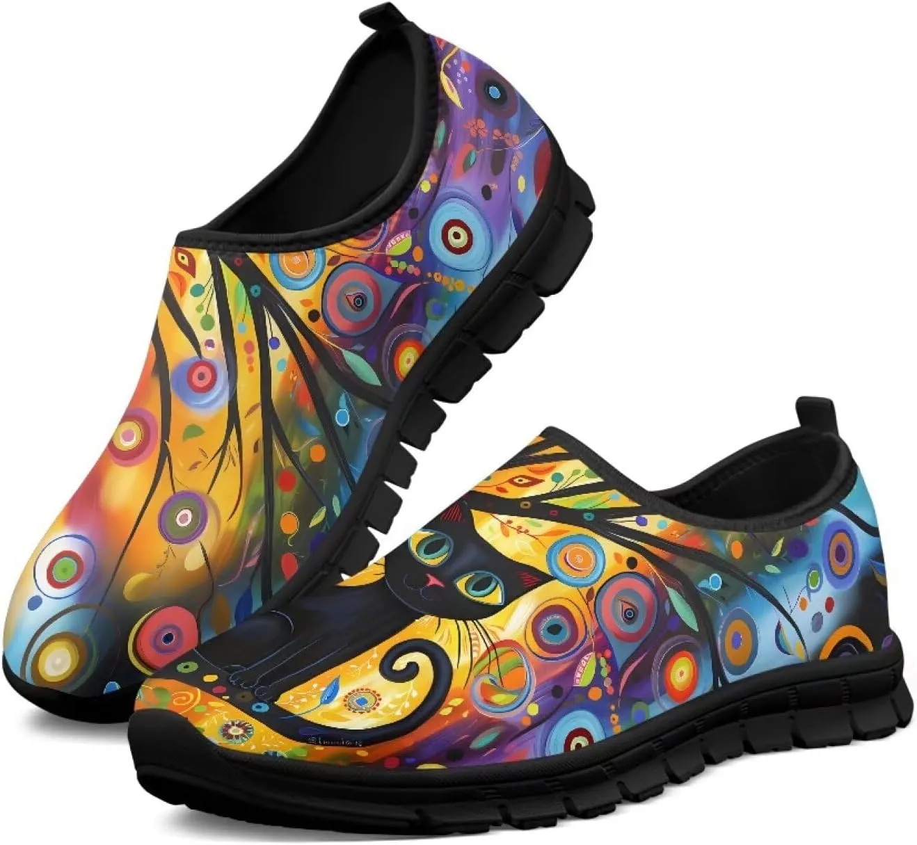 Doojoayie Artistic Shoes for Women Slip On Sneakers Summer Tennis Shoes for Walking