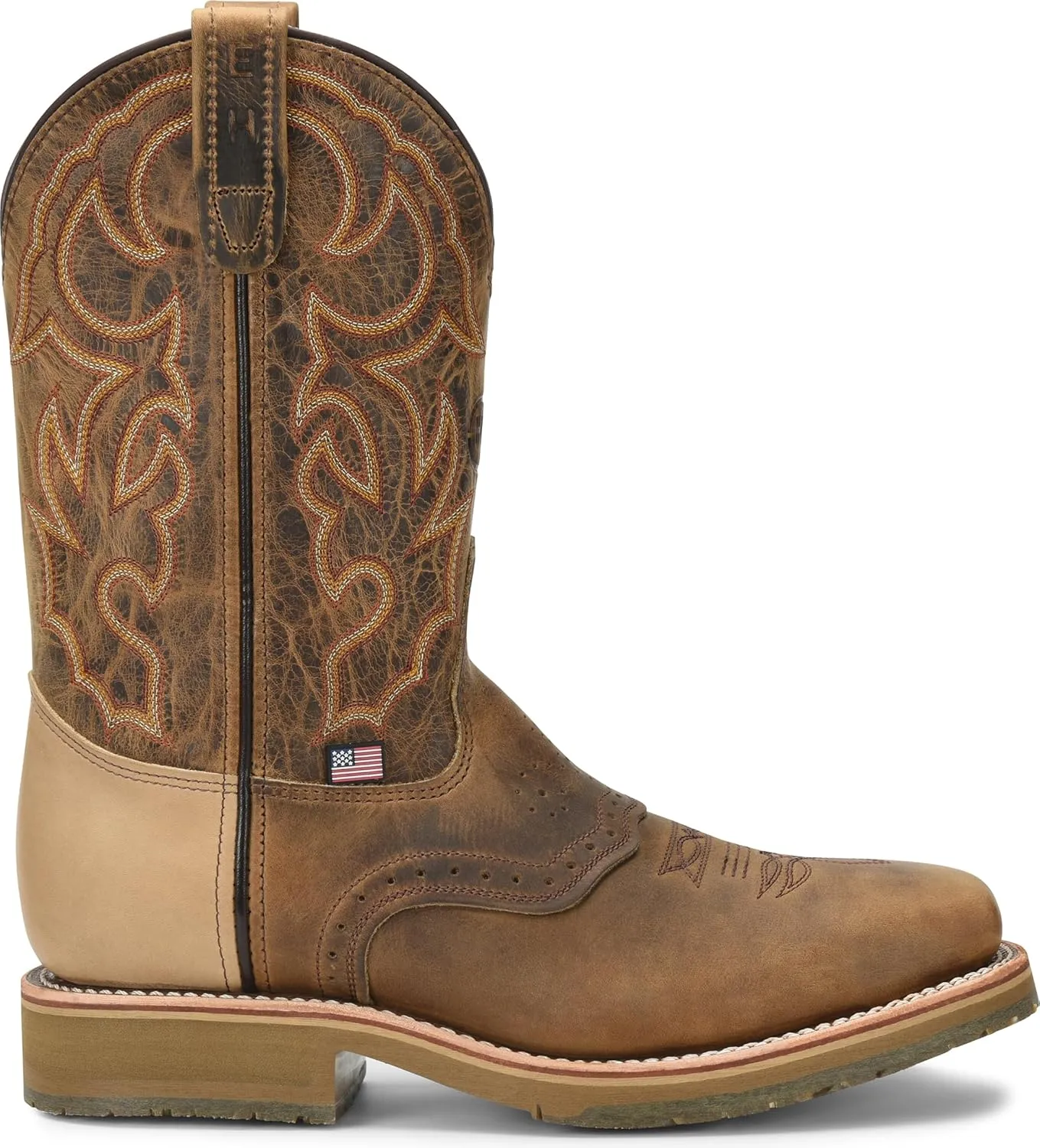 DOUBLE-H 11" Dwight Steel Toe Western Boots for Men - Texon Insole with Cork Inlay, Oil- and Slip-Resistant I.C.E. Outsole, EH-Rated and Made in USA