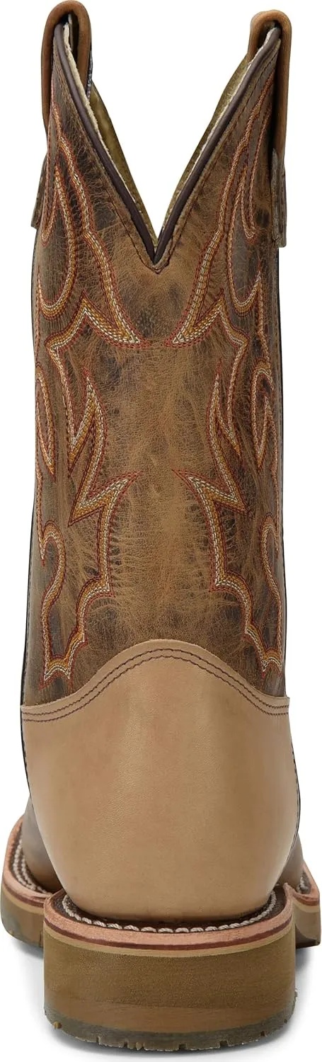 DOUBLE-H 11" Dwight Steel Toe Western Boots for Men - Texon Insole with Cork Inlay, Oil- and Slip-Resistant I.C.E. Outsole, EH-Rated and Made in USA