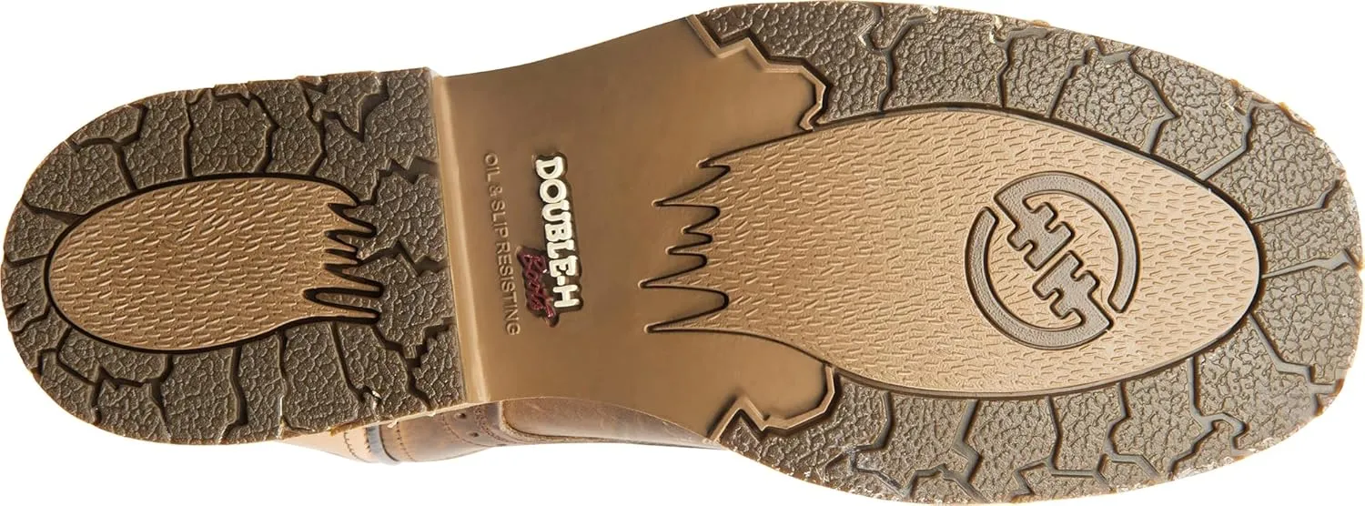 DOUBLE-H 11" Dwight Steel Toe Western Boots for Men - Texon Insole with Cork Inlay, Oil- and Slip-Resistant I.C.E. Outsole, EH-Rated and Made in USA