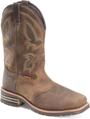 DOUBLE-H 11" Jeyden Waterproof Composite Toe Work Boots for Men - Wide Square Toe, with Oil- and Slip-Resistant I.C.E. Outsole, EH-Rated, Brown - 10.5 D
