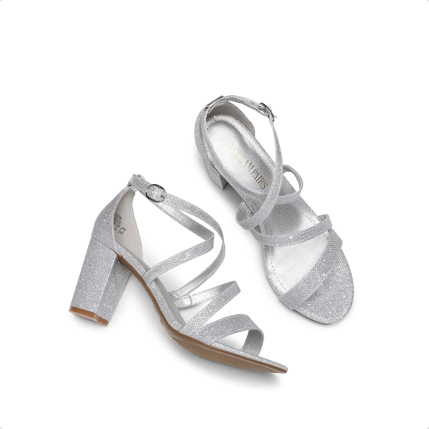 DREAM PAIRS Womens Ankle Strap Dress Pump Low Chunky Heel Sandals