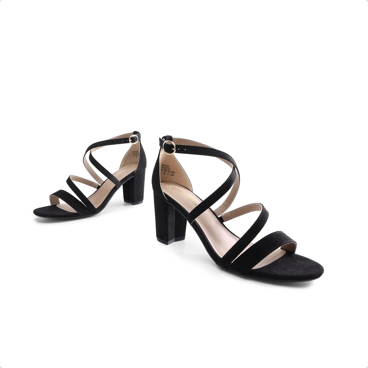 DREAM PAIRS Womens Ankle Strap Dress Pump Low Chunky Heel Sandals