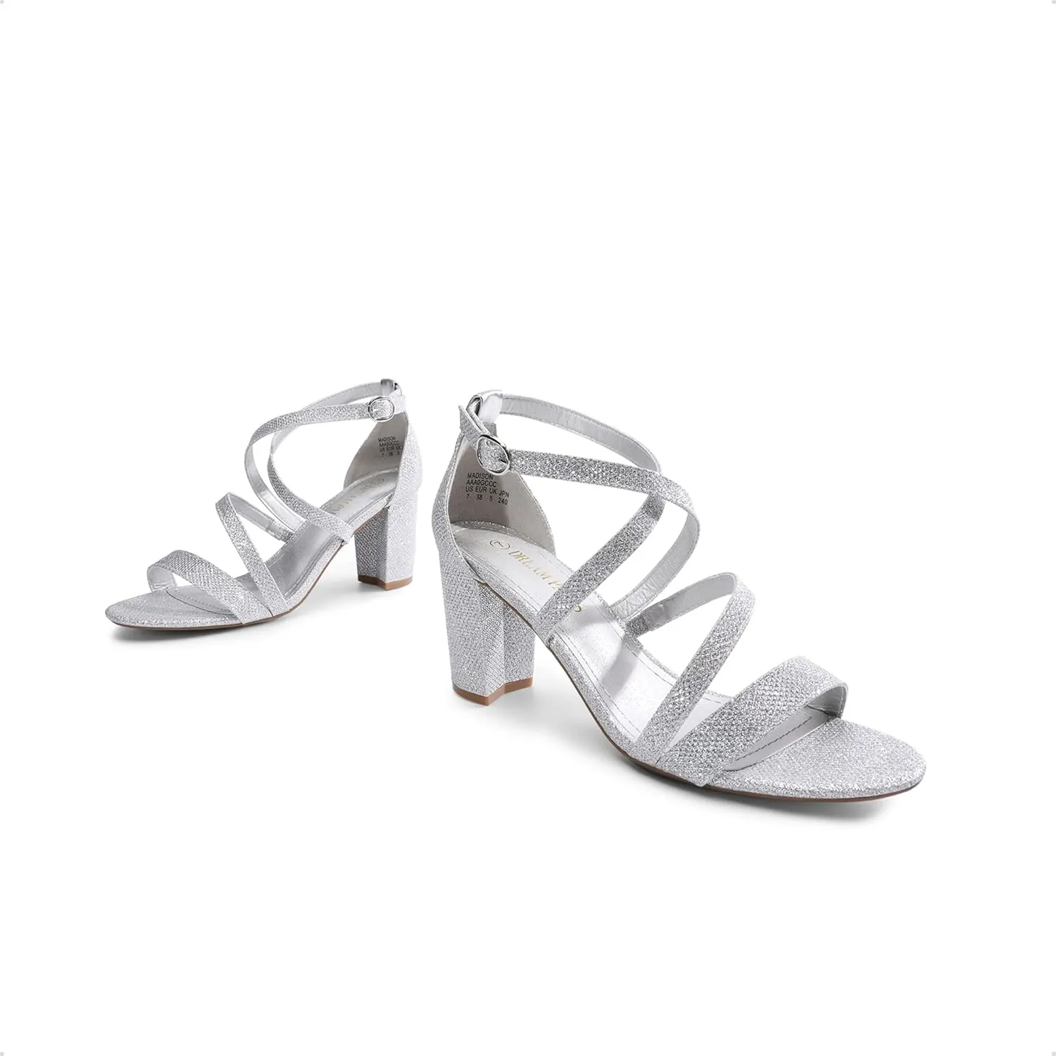 DREAM PAIRS Womens Ankle Strap Dress Pump Low Chunky Heel Sandals