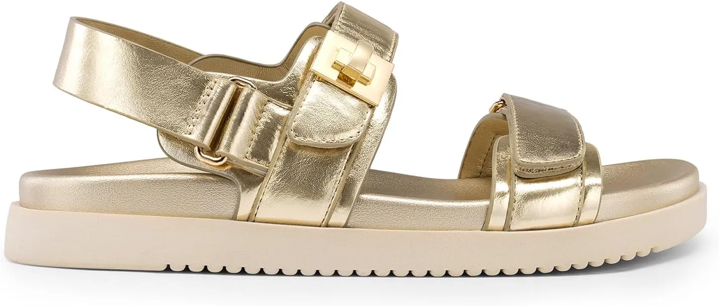 DREAM PAIRS Women's Comfortable Open Toe Flat Sandals Fashion One Band Summer Dessy Sandals