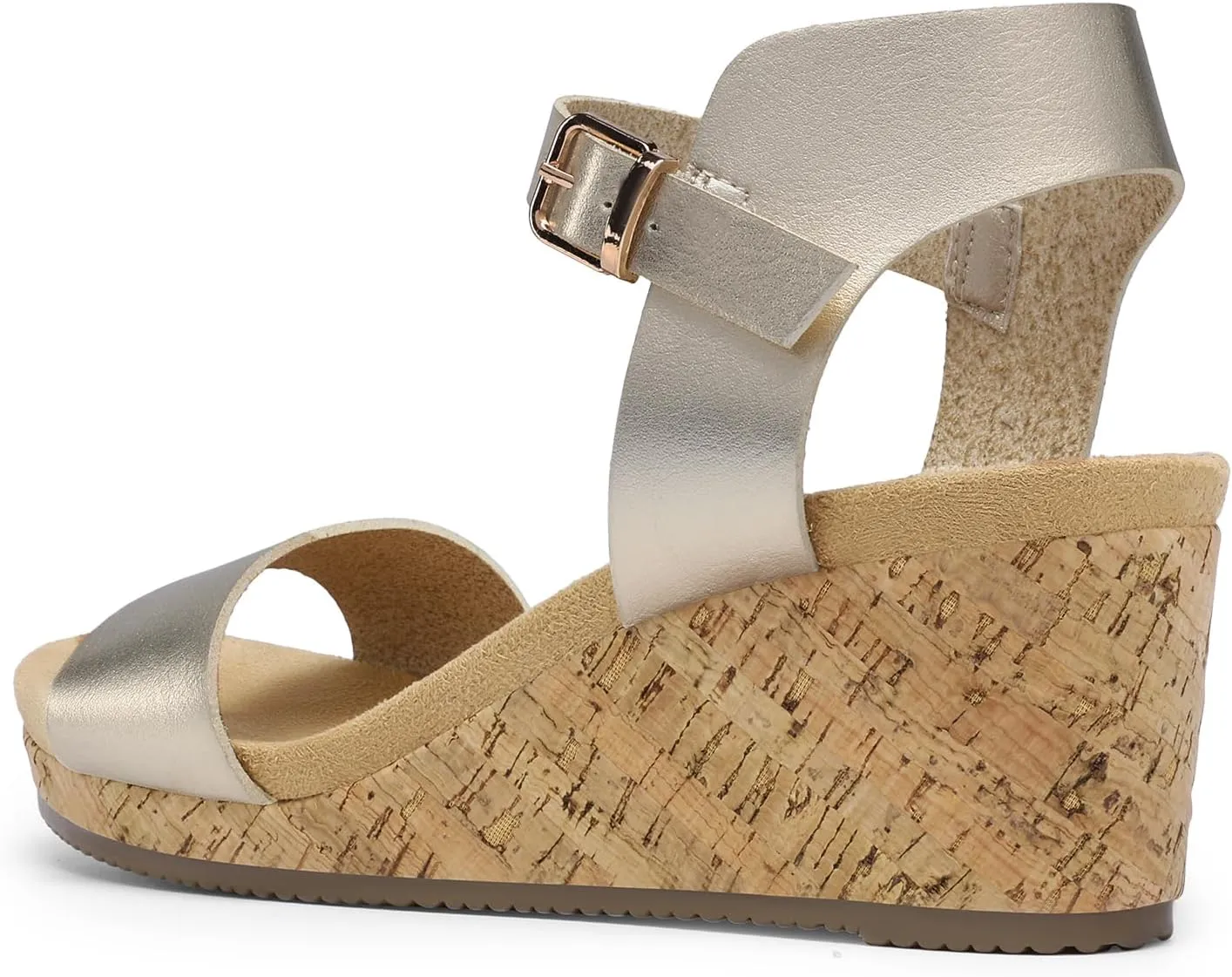 DREAM PAIRS Women's Open Toe Buckle Ankle Strap Platform Wedge Sandals