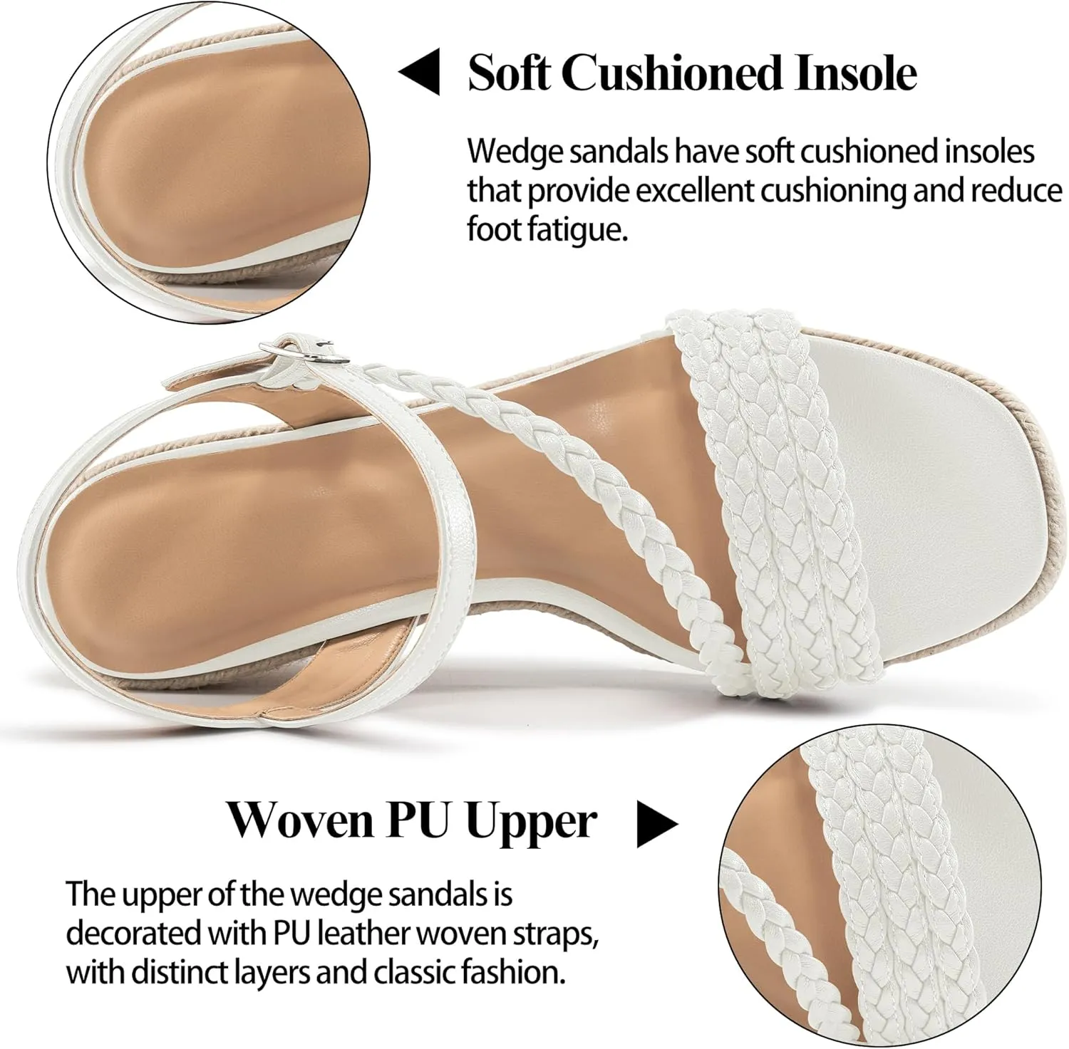 Dressy Wedge Sandals for Women: Comfortable Espadrille Summer Wedding Platform Wedge