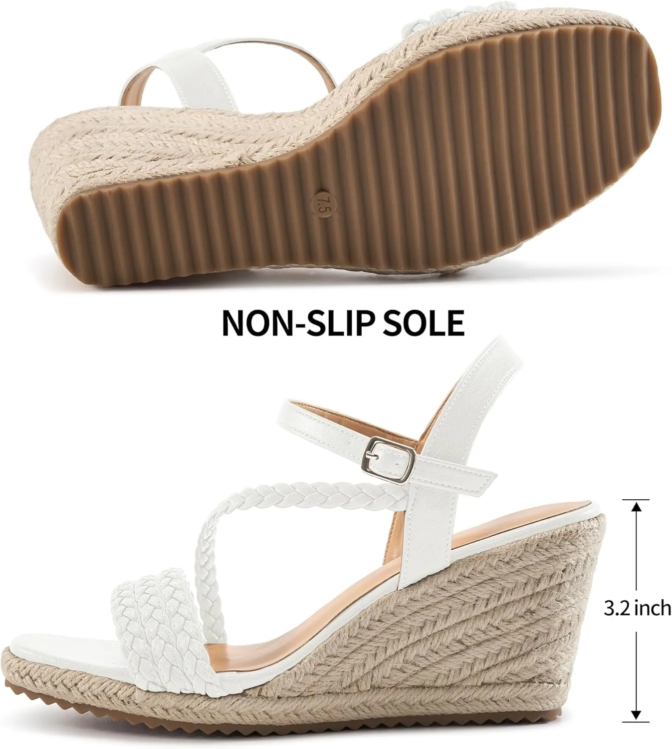 Dressy Wedge Sandals for Women: Comfortable Espadrille Summer Wedding Platform Wedge