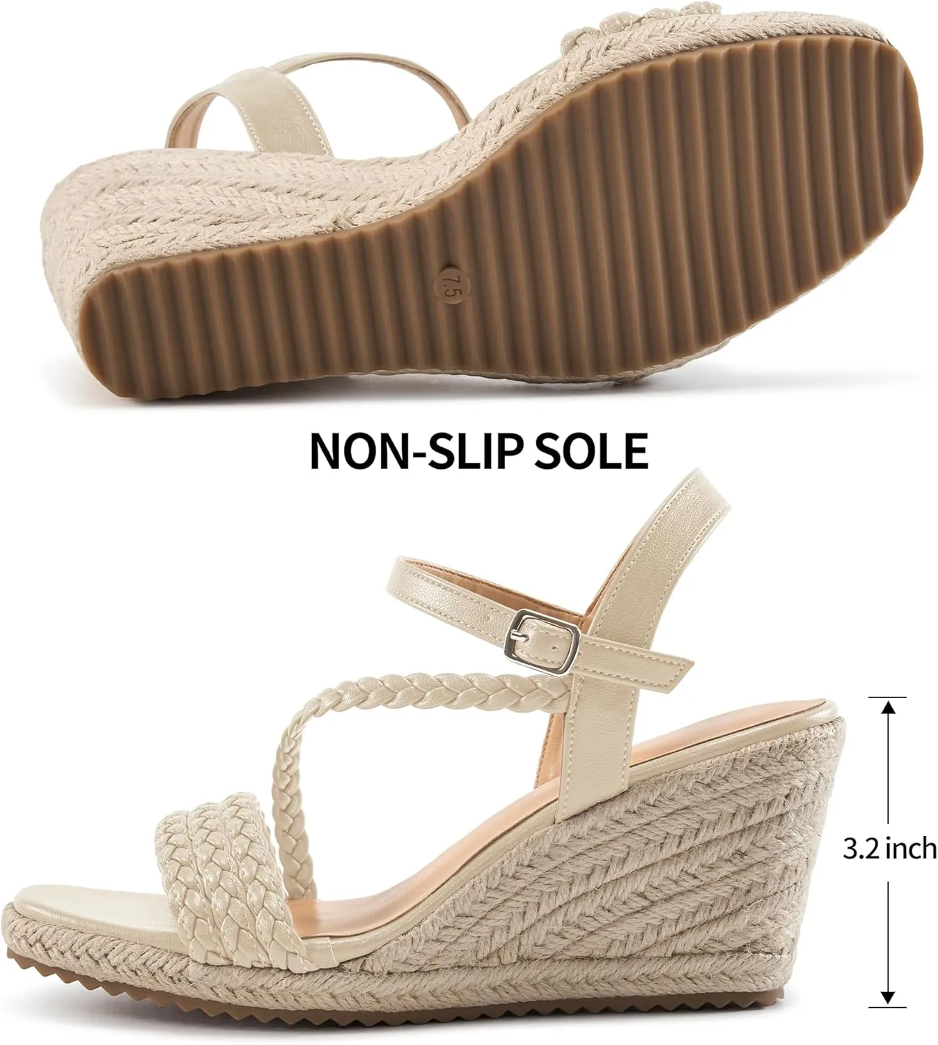 Dressy Wedge Sandals for Women: Comfortable Espadrille Summer Wedding Platform Wedge