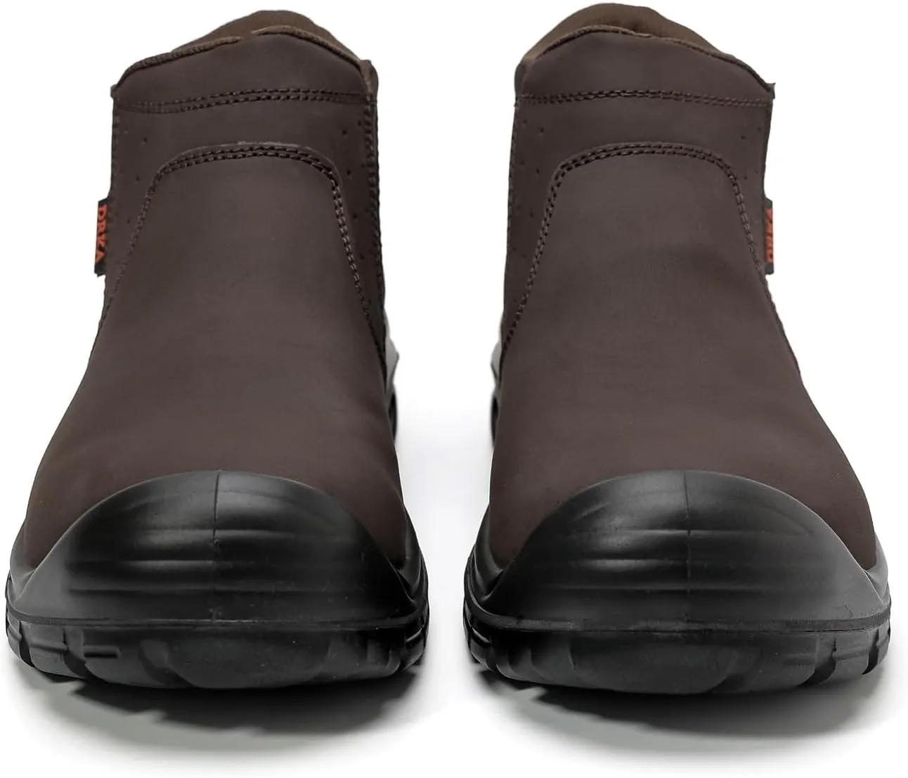 DRKA Men's Slip-On Chelsea Steel Toe Work Boots - Waterproof, Lightweight, Comfortable, and Non-Slip Industrial & Construction Safety Shoes