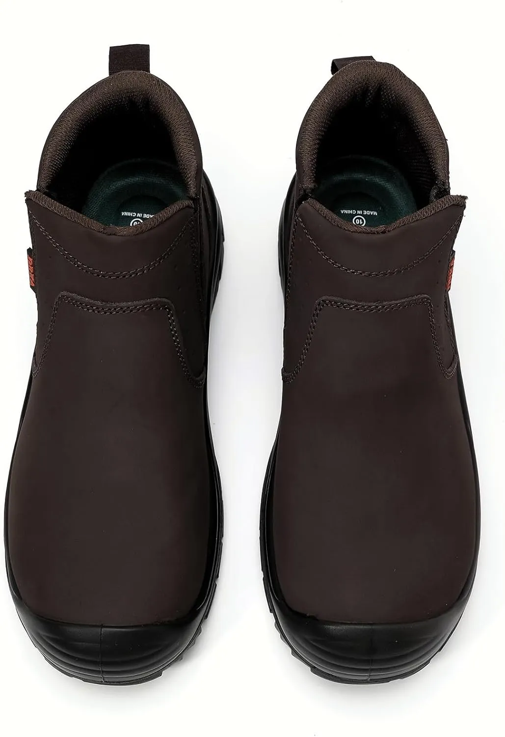 DRKA Men's Slip-On Chelsea Steel Toe Work Boots - Waterproof, Lightweight, Comfortable, and Non-Slip Industrial & Construction Safety Shoes
