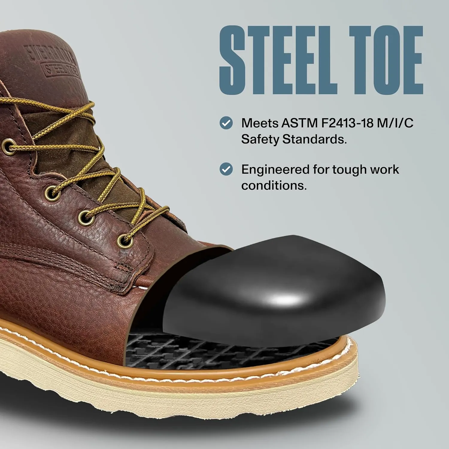 EverBoots Steel Toe Work Boot, Abrasion & Oil Slip Resistant Wedge Moc Toe Boots, Heavy Duty Soft Oiled Leather Lightweight Construction, Goodyear Welt Men's Industrial 6" Safety Protection Workboots