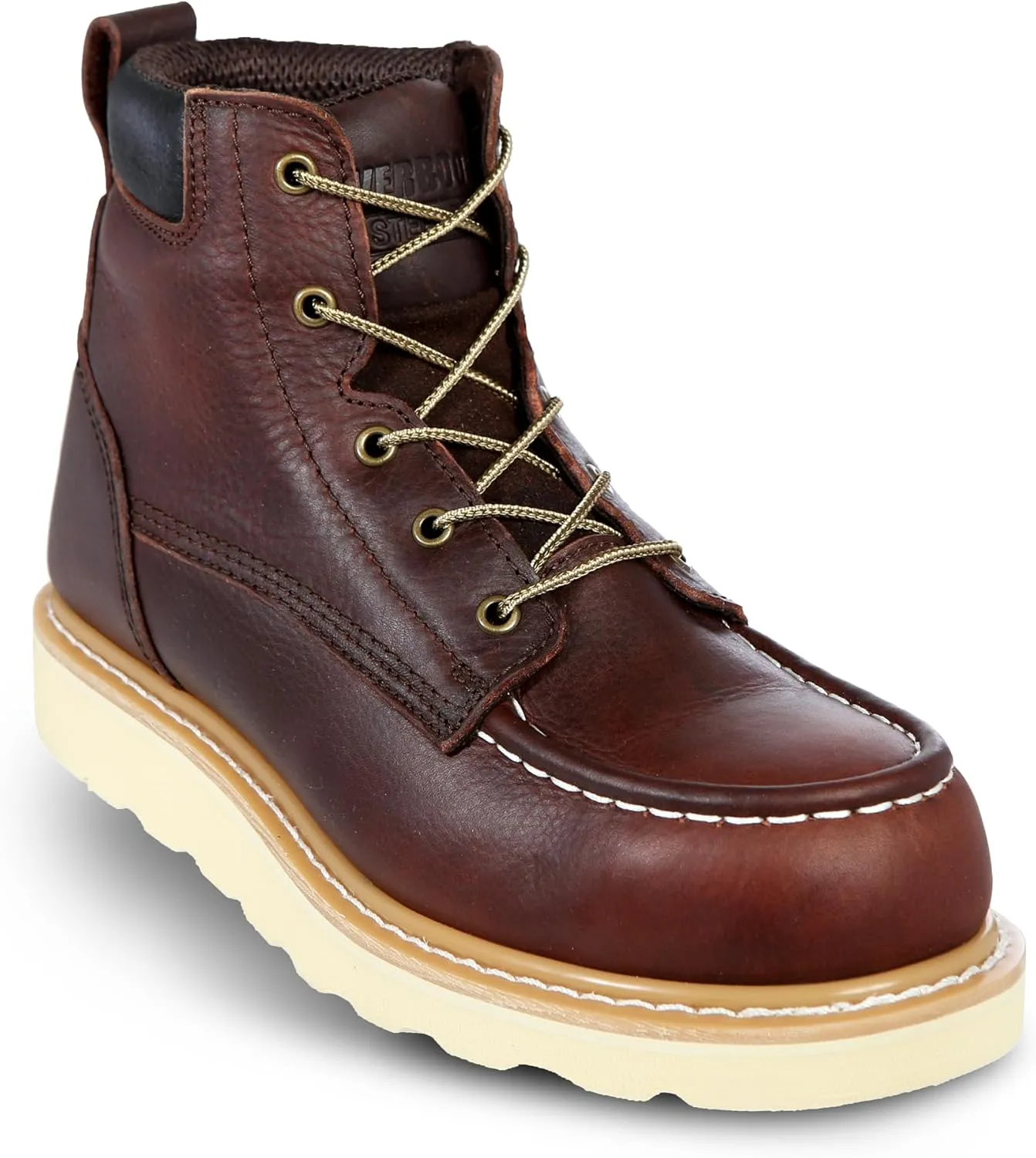 EverBoots Steel Toe Work Boot, Abrasion & Oil Slip Resistant Wedge Moc Toe Boots, Heavy Duty Soft Oiled Leather Lightweight Construction, Goodyear Welt Men's Industrial 6" Safety Protection Workboots