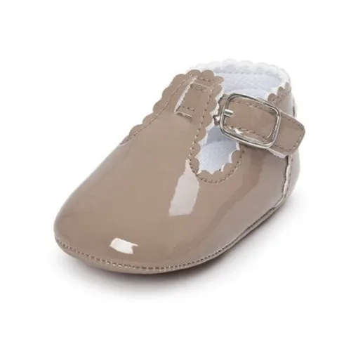 Fashion PU leather baby moccasins shoes T bar red