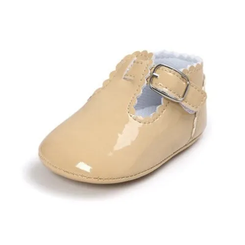 Fashion PU leather baby moccasins shoes T bar red
