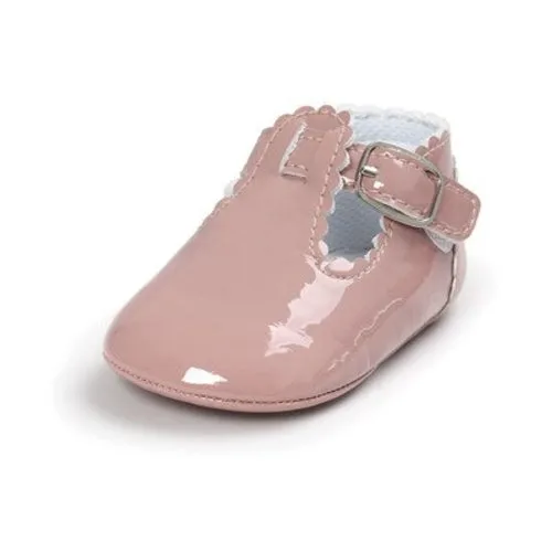 Fashion PU leather baby moccasins shoes T bar red