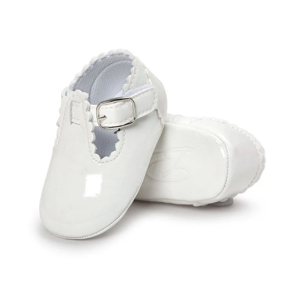 Fashion PU leather baby moccasins shoes T bar red
